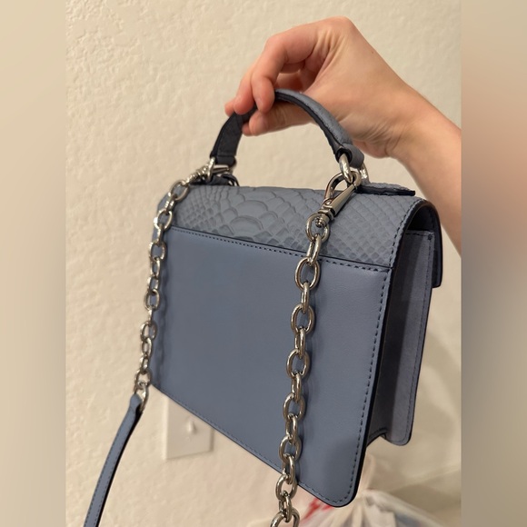 Ralph Lauren Suede and Python-Embossed Leather Beckett Satchel - Picture 4 of 5